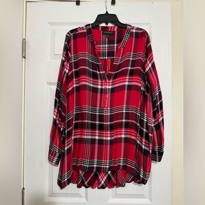 Lane Bryant Plaid Swing Popover Shirt 18/20